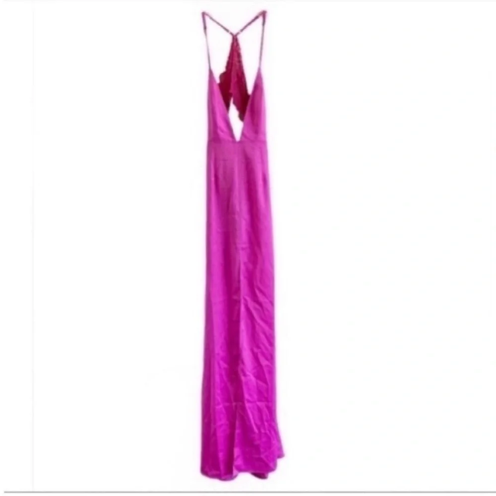 NBD Helen Satin Slip Lace Back Maxi Dress NWT - Picture 3 of 9